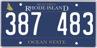RI license plate 387483
