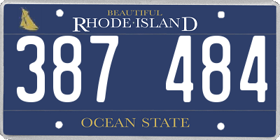 RI license plate 387484