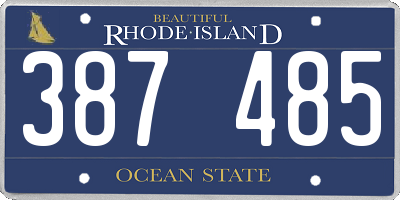 RI license plate 387485