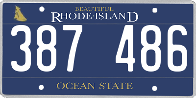 RI license plate 387486