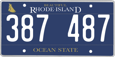 RI license plate 387487