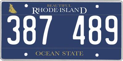 RI license plate 387489