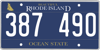 RI license plate 387490
