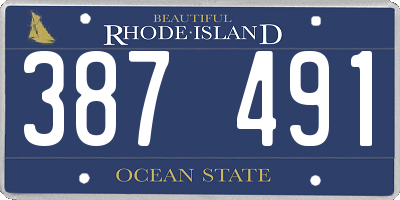 RI license plate 387491