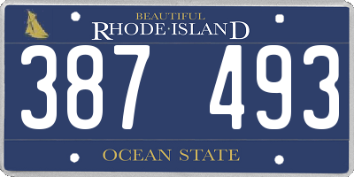 RI license plate 387493