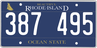 RI license plate 387495