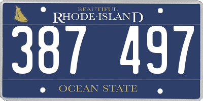 RI license plate 387497