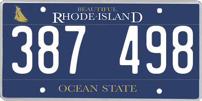 RI license plate 387498