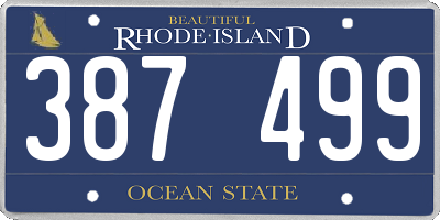 RI license plate 387499