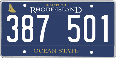 RI license plate 387501