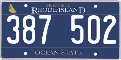 RI license plate 387502
