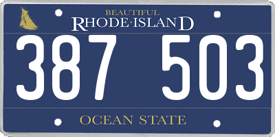 RI license plate 387503