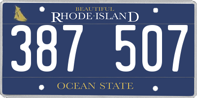 RI license plate 387507