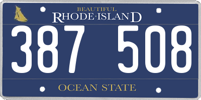 RI license plate 387508