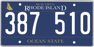 RI license plate 387510