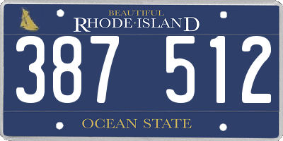 RI license plate 387512