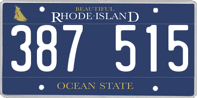 RI license plate 387515