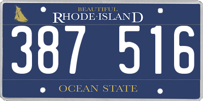 RI license plate 387516