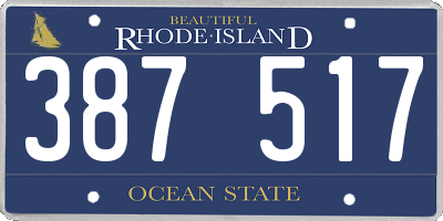 RI license plate 387517