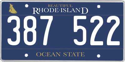 RI license plate 387522