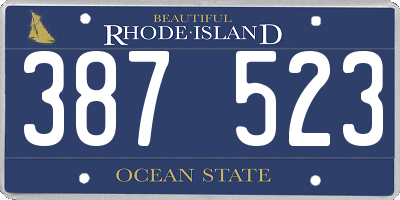 RI license plate 387523