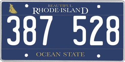 RI license plate 387528