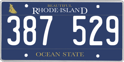 RI license plate 387529