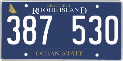 RI license plate 387530