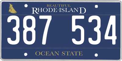 RI license plate 387534
