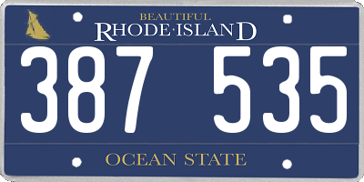 RI license plate 387535