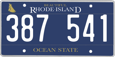 RI license plate 387541