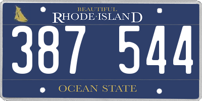 RI license plate 387544
