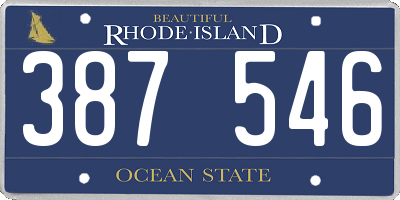 RI license plate 387546
