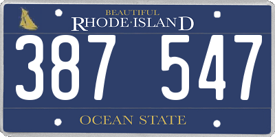 RI license plate 387547