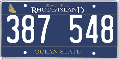 RI license plate 387548