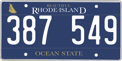 RI license plate 387549
