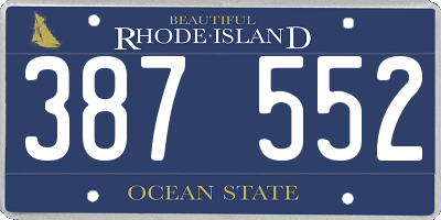 RI license plate 387552