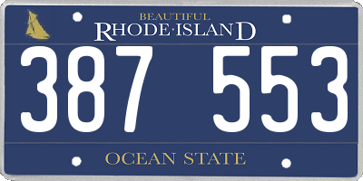 RI license plate 387553
