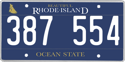 RI license plate 387554