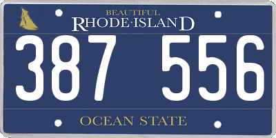 RI license plate 387556