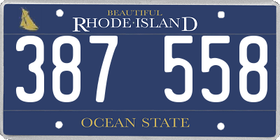 RI license plate 387558