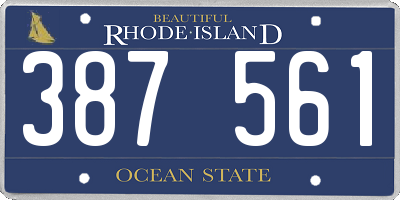 RI license plate 387561