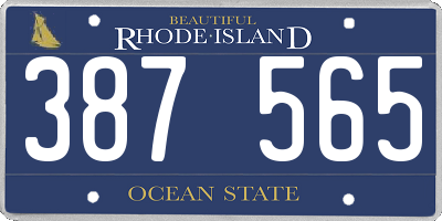 RI license plate 387565
