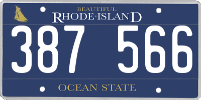RI license plate 387566