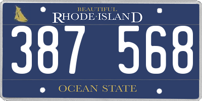 RI license plate 387568