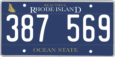 RI license plate 387569