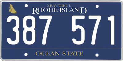 RI license plate 387571