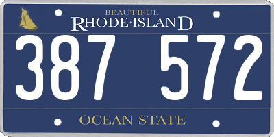 RI license plate 387572