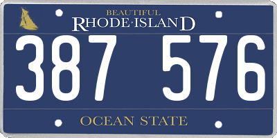RI license plate 387576