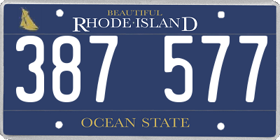 RI license plate 387577